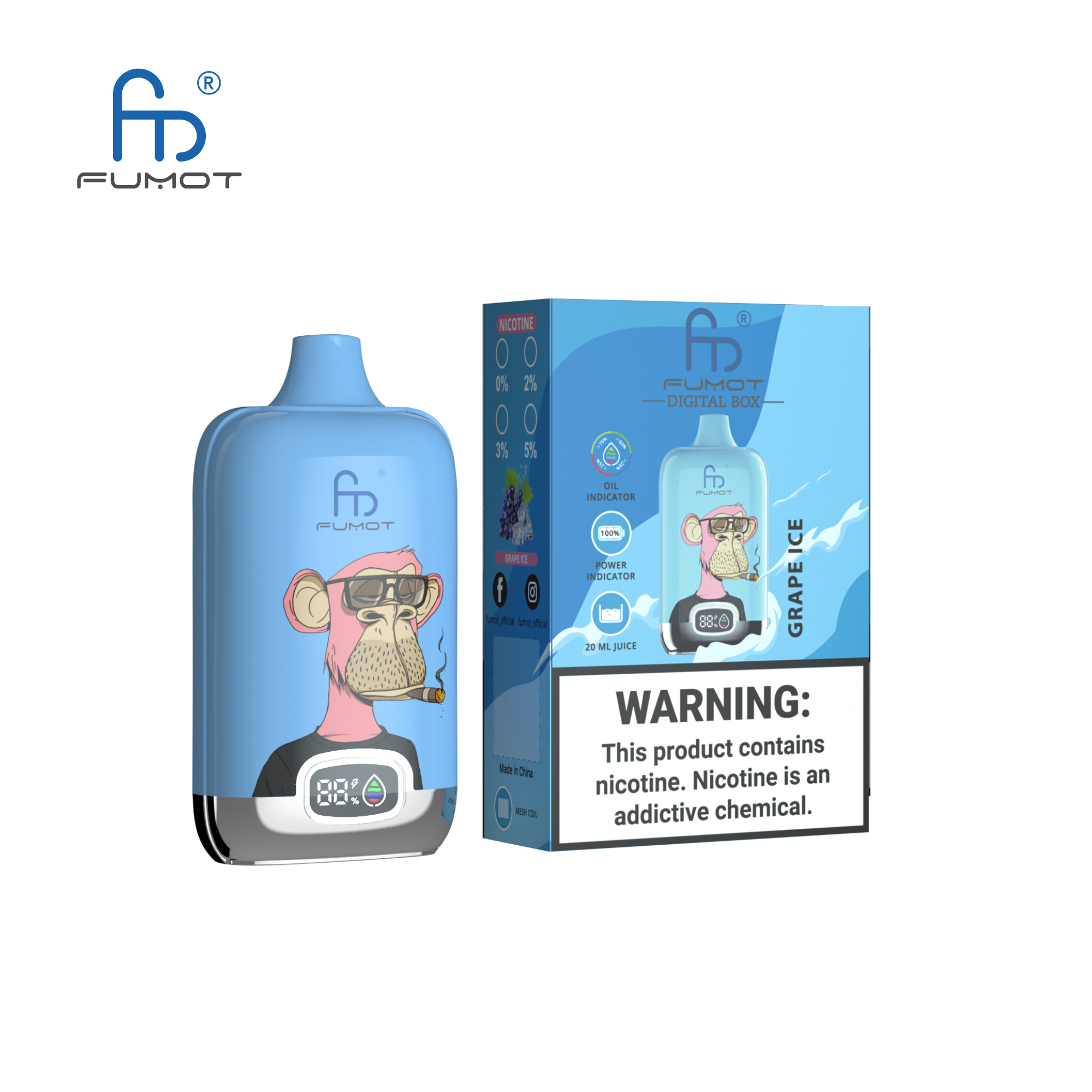 Fumot-Digital-Box-12000 puffs-vape-E-cigarette-Original factory low-price wholesale
