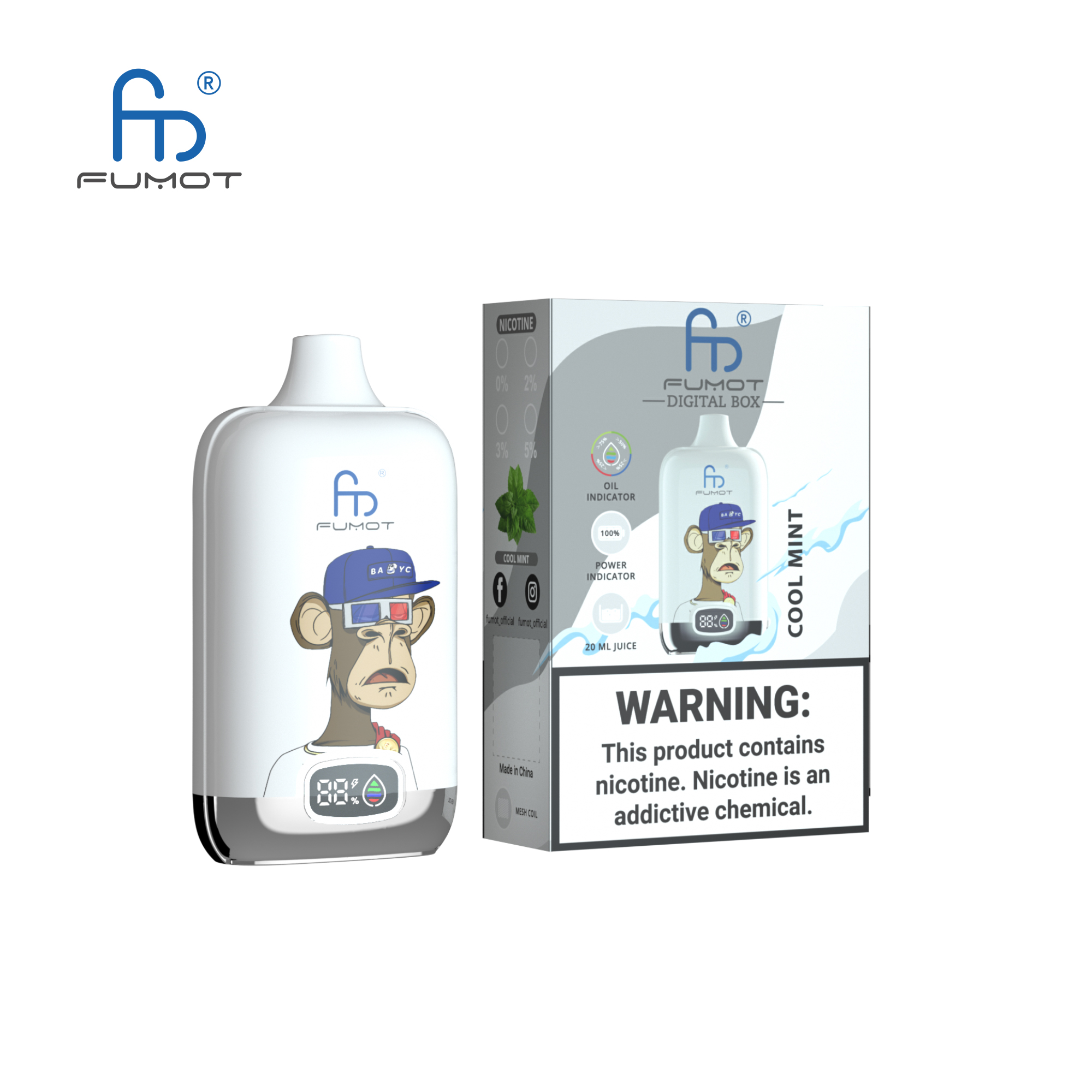 Fumot-Digital-Box-12000 puffs-vape-E-cigarette-Original factory low-price wholesale