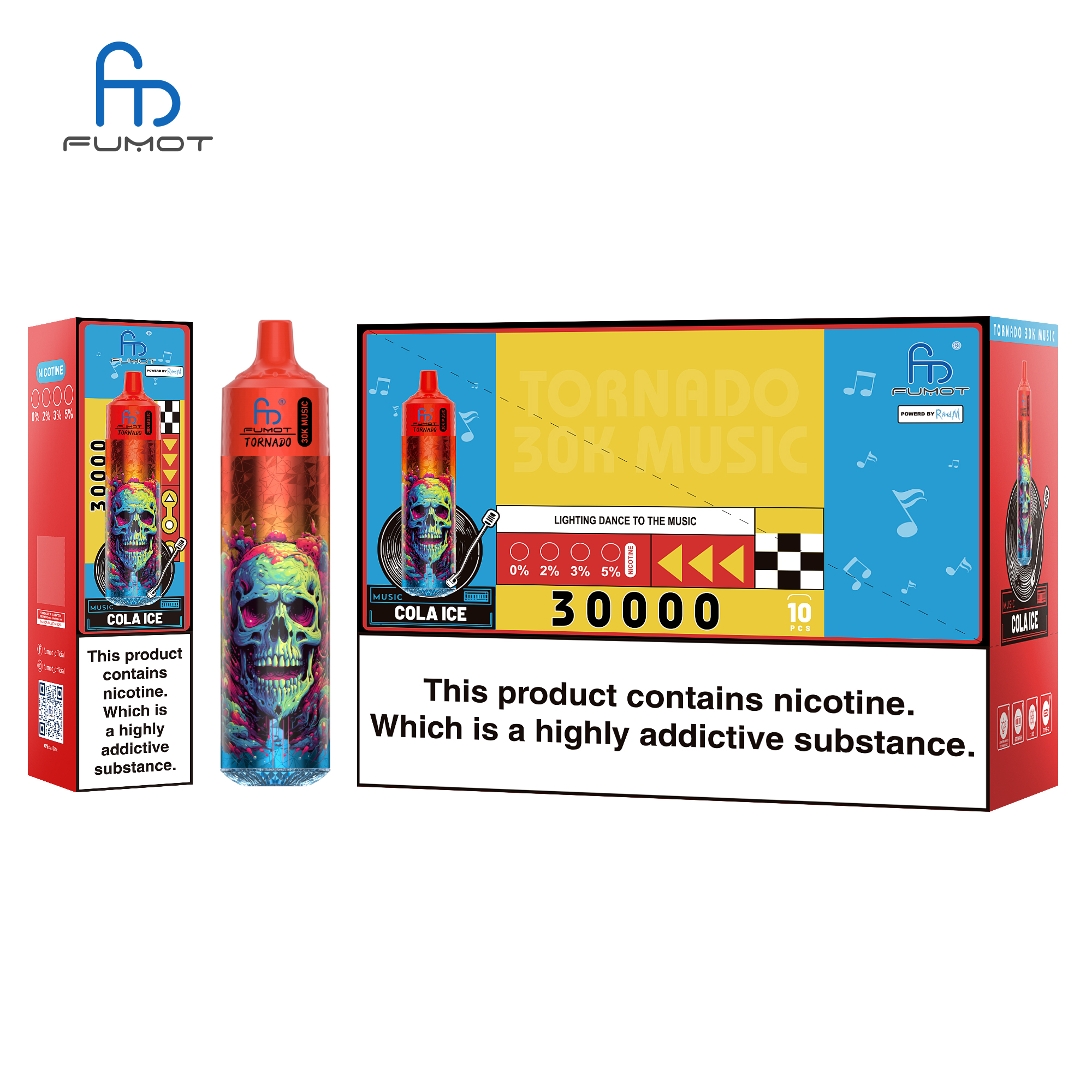 Tornado 3oK Music-30000 puffs-vape-E-cigarette-Original factory low-price wholesale