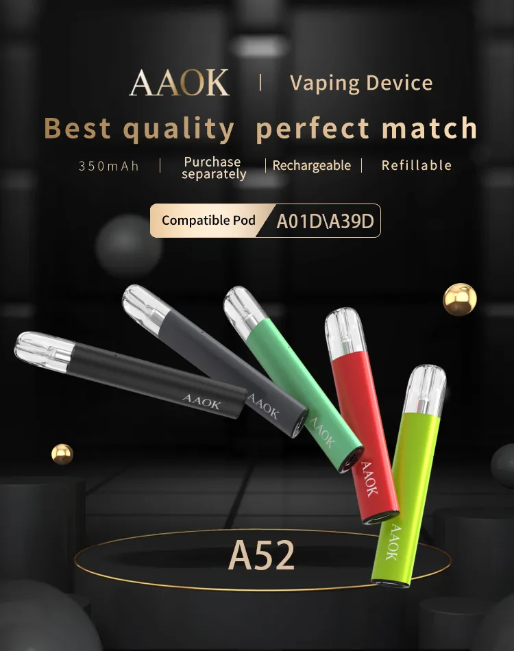 Aaok A52 Disposable Pen – 2ml Vape Mini E-Cigarette, Disposable Pod, Refillable Vaping