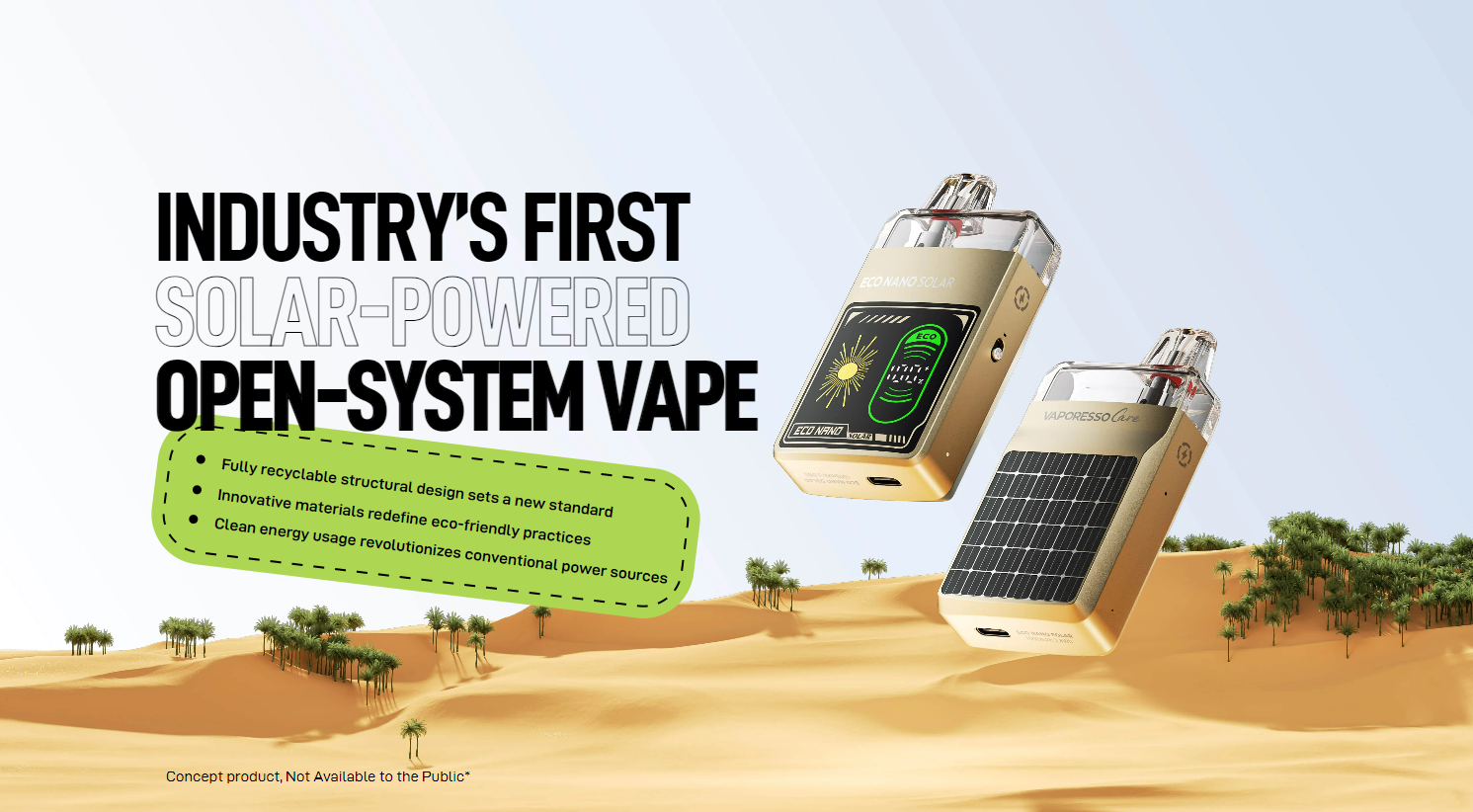 VAPORESSO Launches Solar-Powered Open-System Vape: A Sustainable Innovation in the Vaping Industry