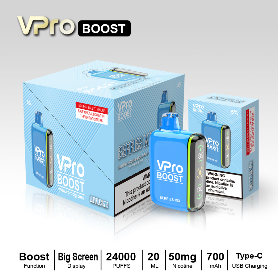 VPro-BOOST-Disposable-24000 puffs-vape-E-cigarette-Original factory low-price wholesale