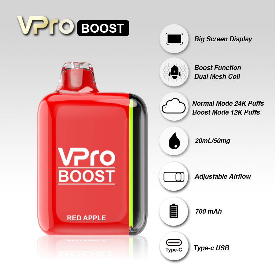 VPro-BOOST-Disposable-24000 puffs-vape-E-cigarette-Original factory low-price wholesale