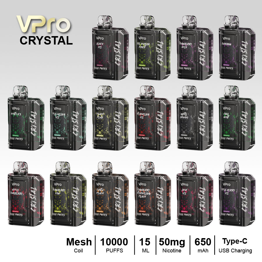 VPro-CRYSTAL-vape-10000puffs original factory low price wholesale