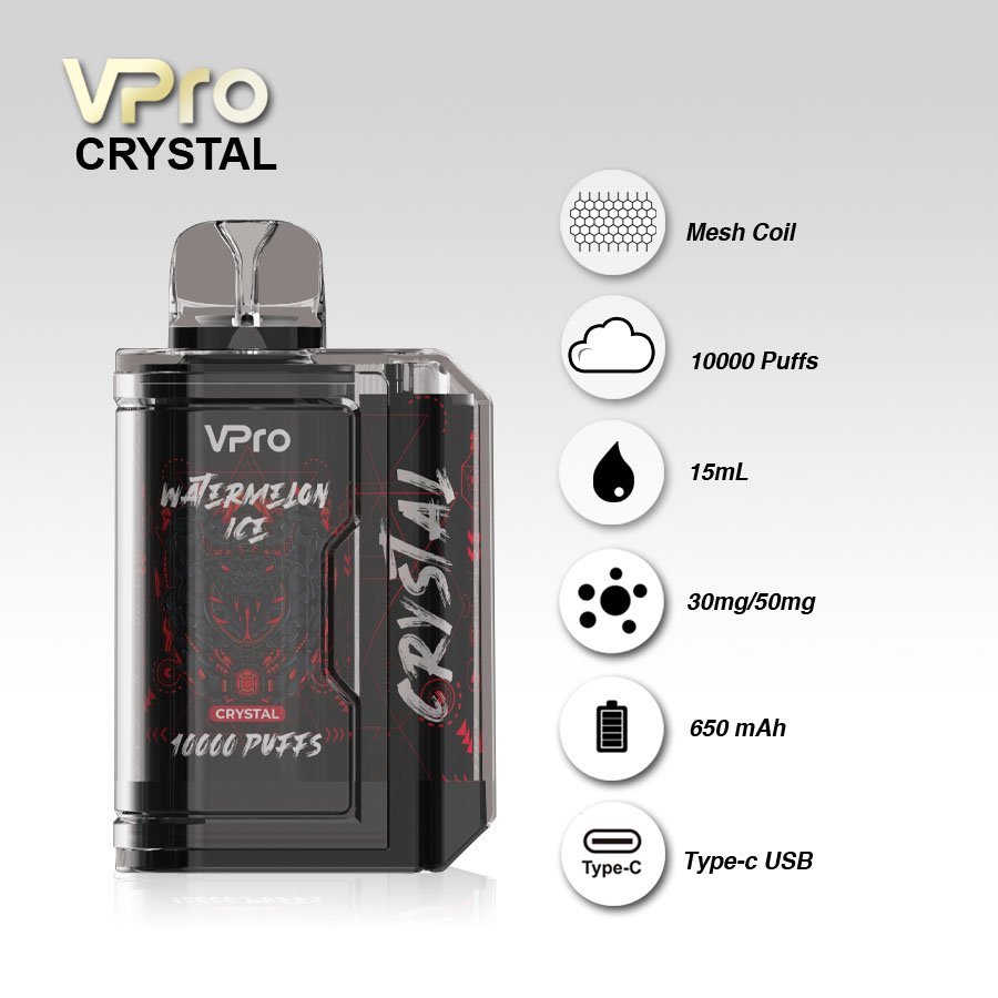VPro-CRYSTAL-vape-10000puffs original factory low price wholesale