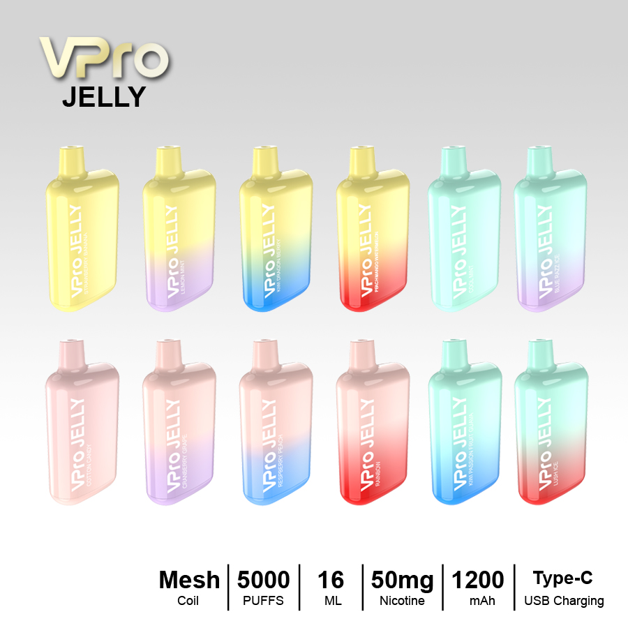 VPro-JELLY 5000 puffs-vape-e-cigarette-original factory-low-price wholesale