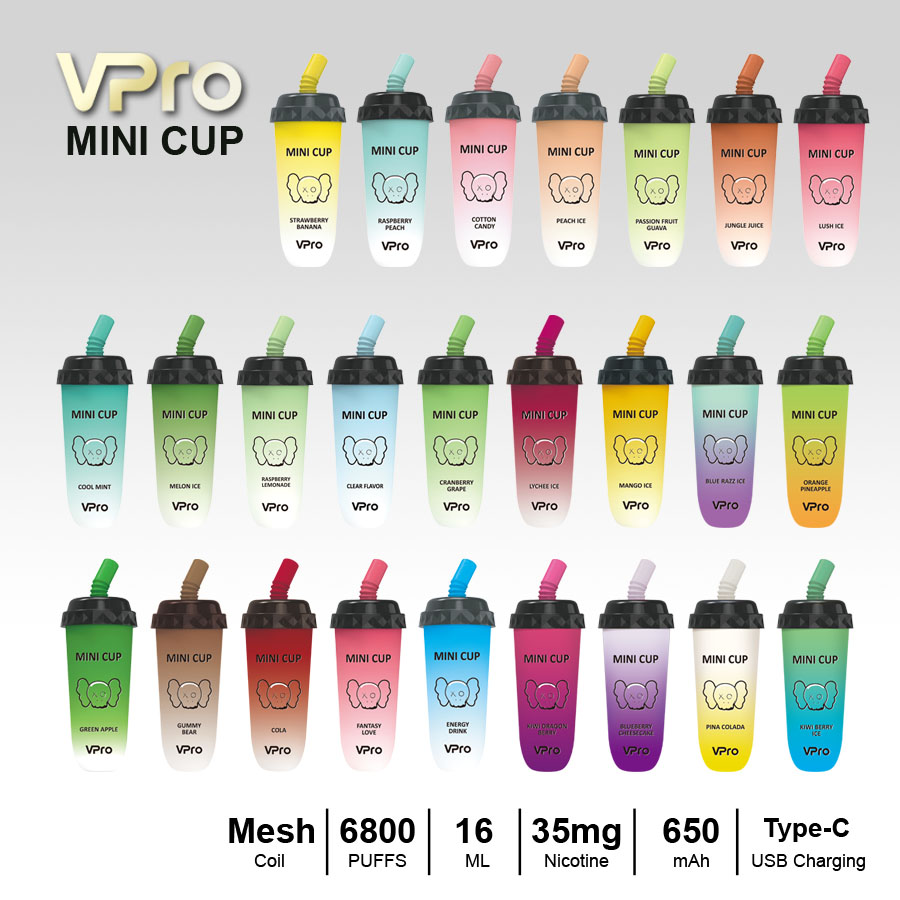 VPro-MINI-CUP-vape-6800puffs original factory low price wholesale