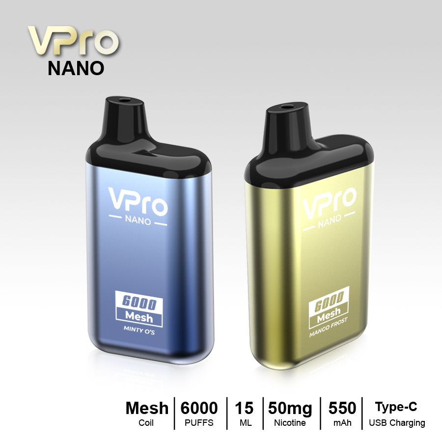 VPro-NANO-Disposable-6000 puffs-vape-E-cigarette-Original factory low-price wholesale