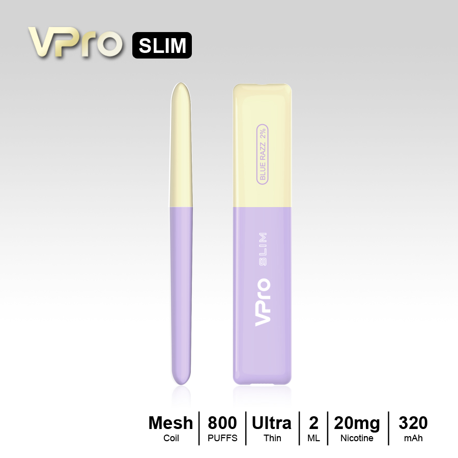 VPro-SLIM-Disposable-800 puffs-vape-E-cigarette-Original factory -ow-price wholesale