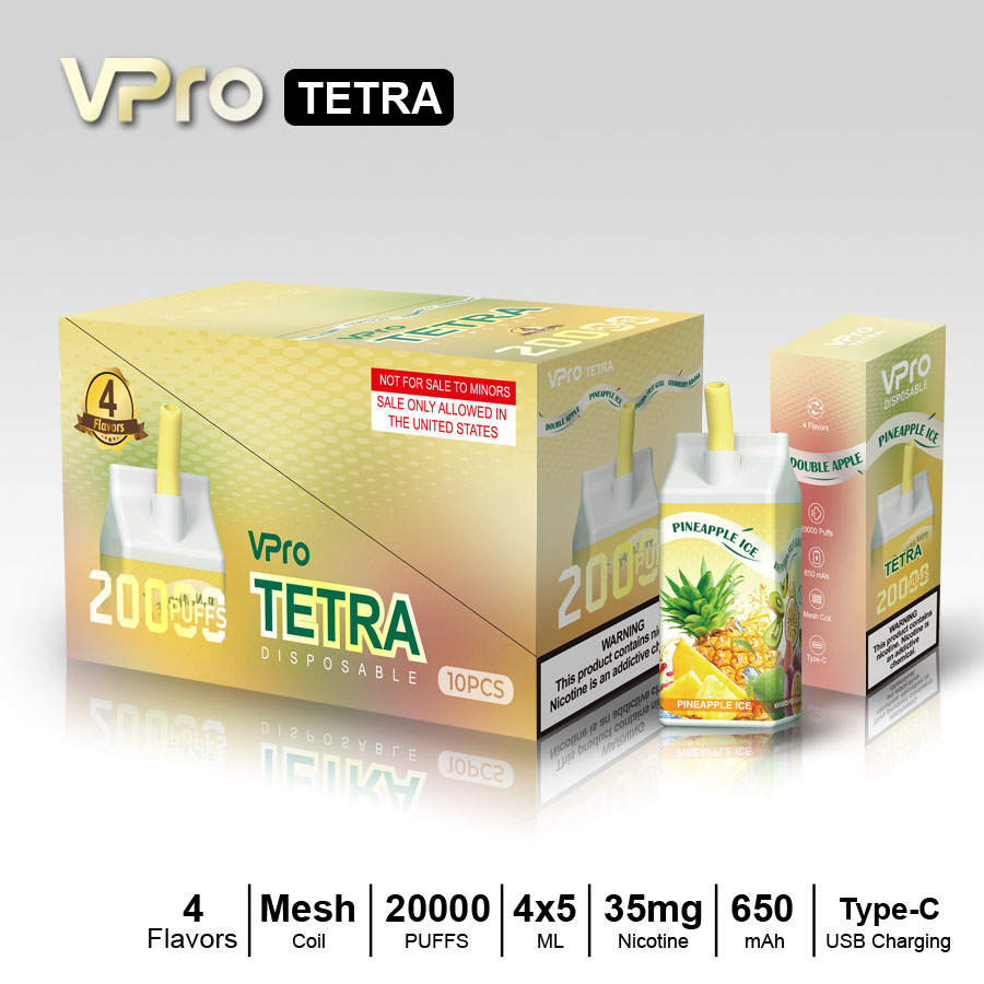 VPro-TETRA-Disposable-20000 puffs-vape-E-cigarette-Original factory low-price wholesale