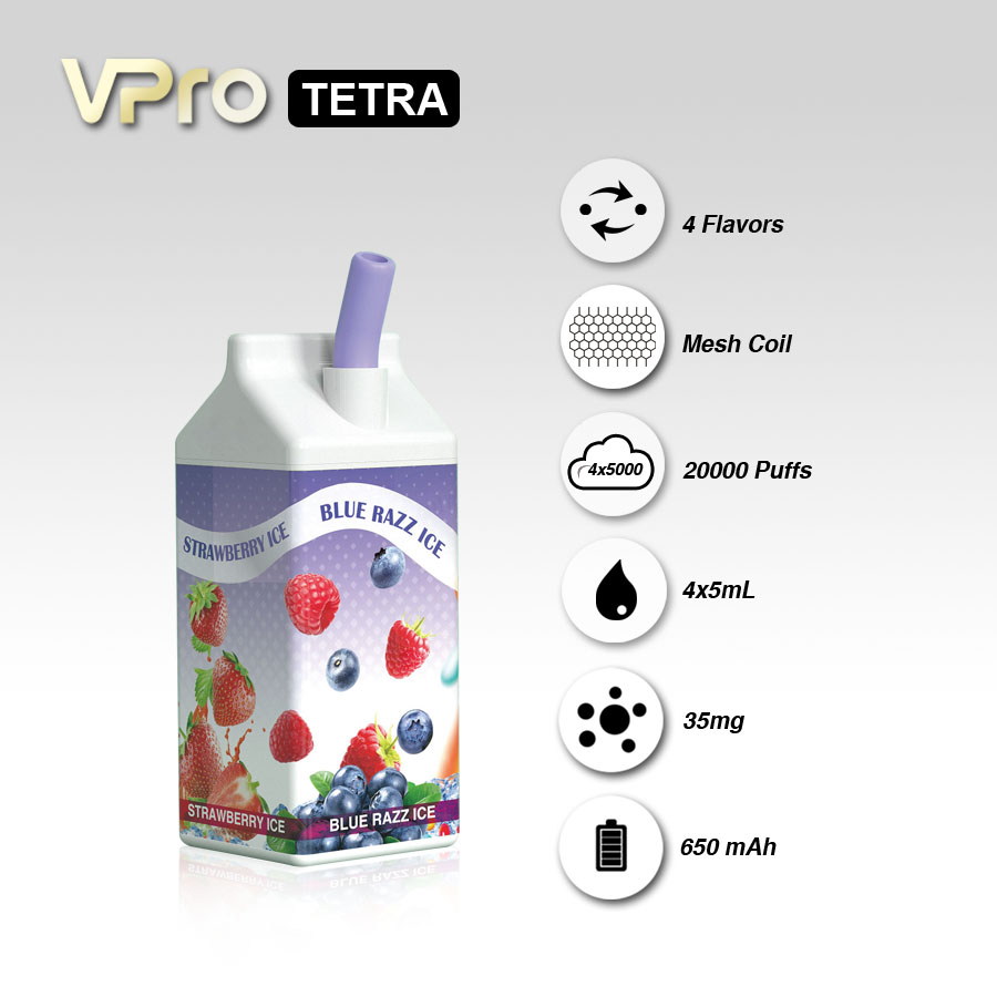 VPro-TETRA-Disposable-20000 puffs-vape-E-cigarette-Original factory low-price wholesale