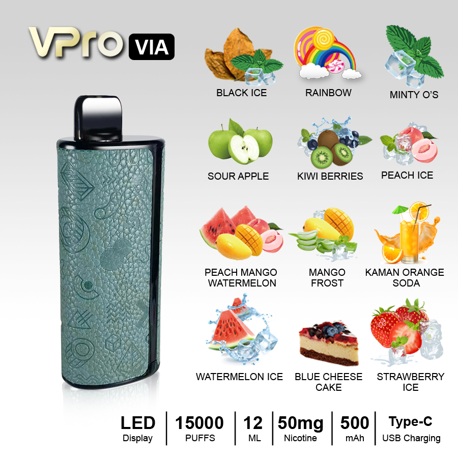 VPro-VIA-Disposable 15000-Puffs-original factory-low-price wholesale