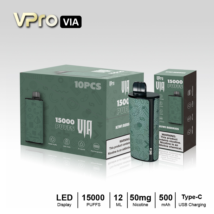 VPro-VIA-Disposable 15000-Puffs-original factory-low-price wholesale