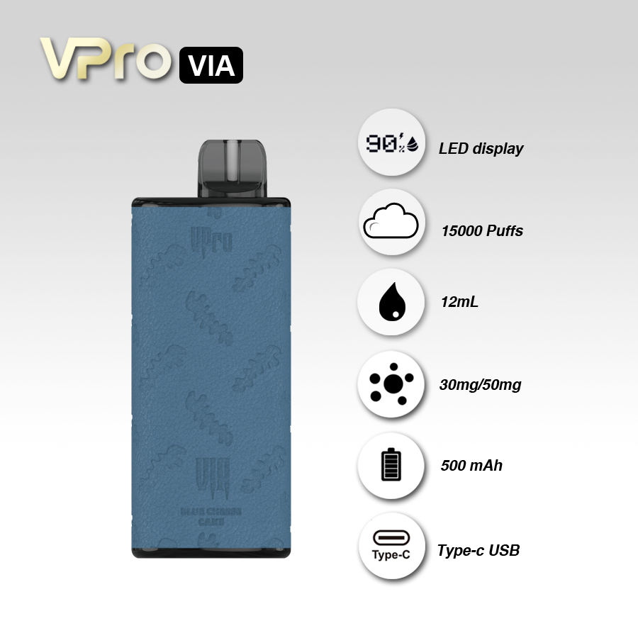 VPro-VIA-Disposable 15000-Puffs-original factory-low-price wholesale