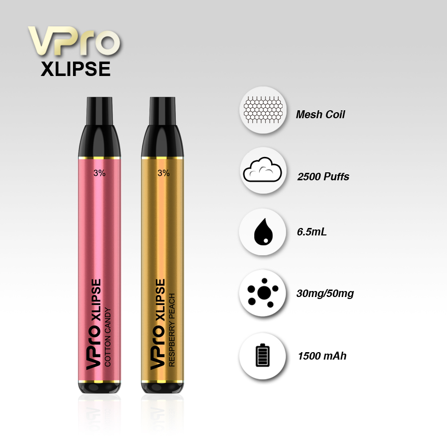 VPro-XLIPSE-vape-2500puffs-China factory low price wholesale